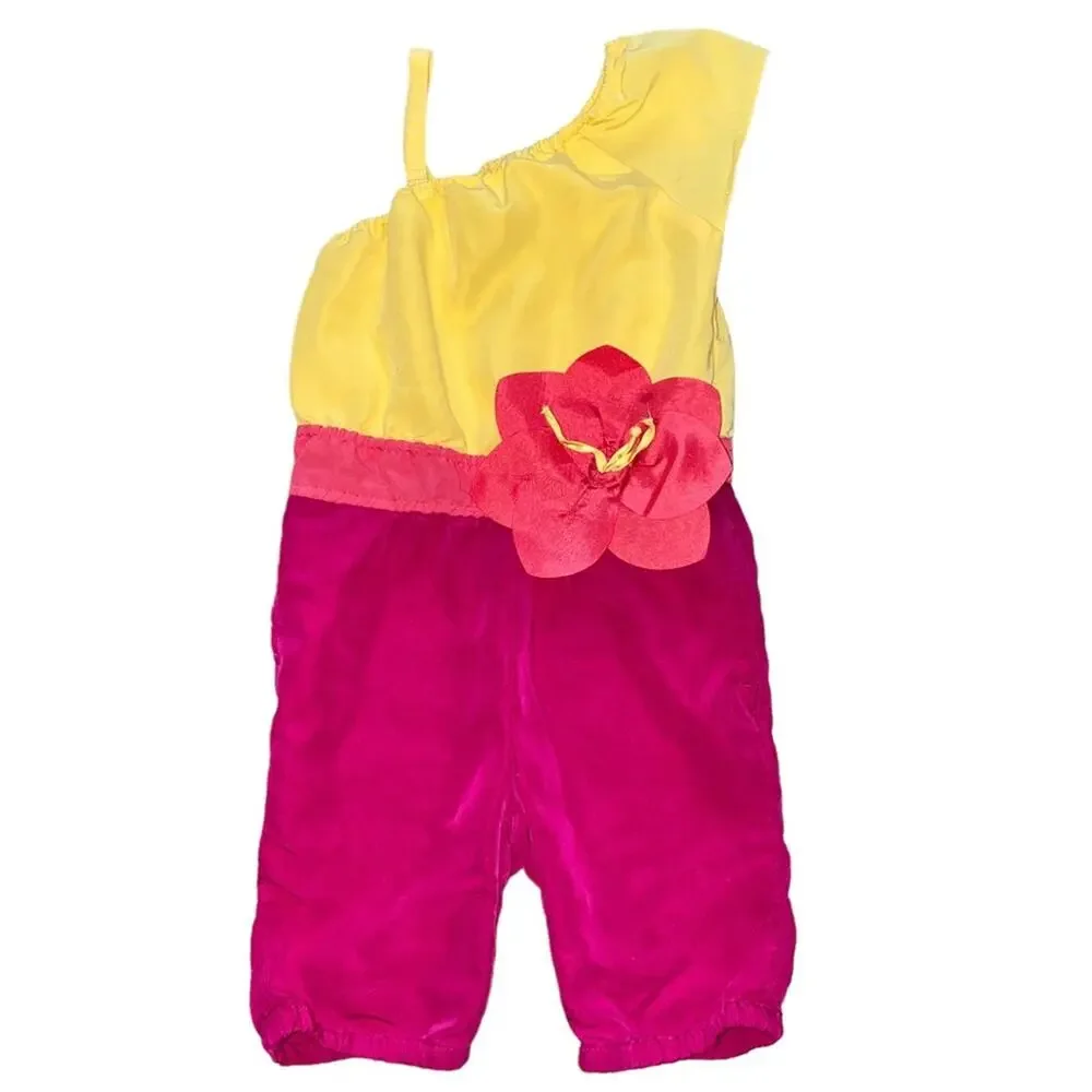 18/24m GAP Baby Girls Colorblock One Shoulder Summer Romper One Piece Outfit